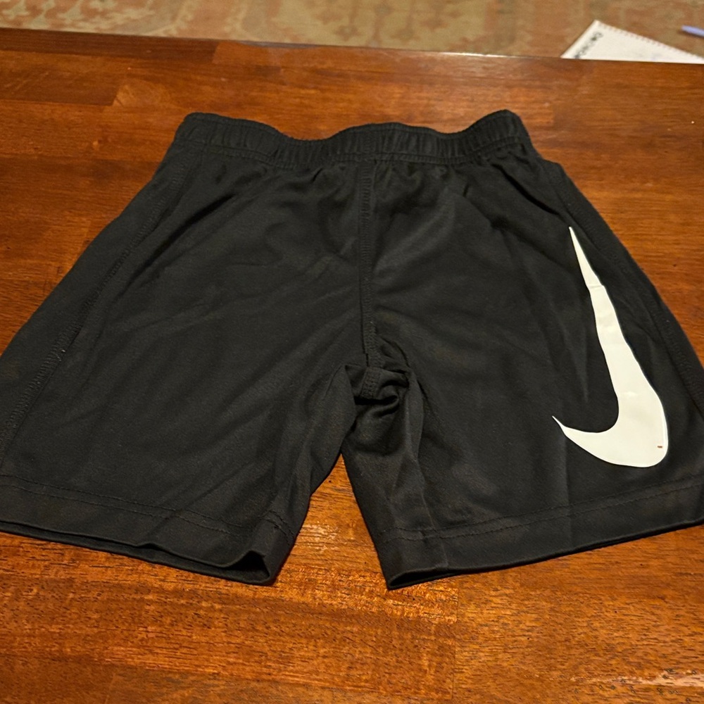 Nike Kids Black Shorts with White Swoosh